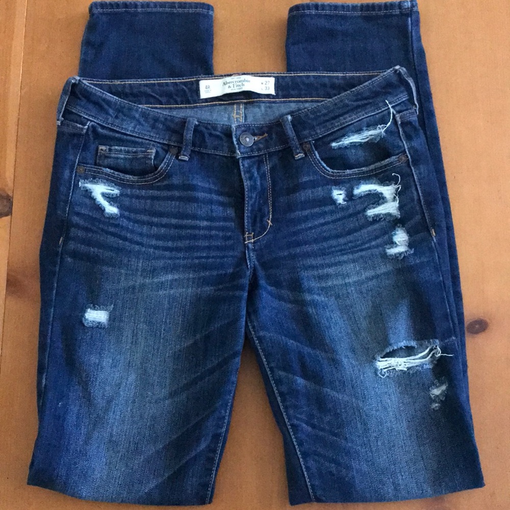 Abercrombie Ripped Stone Wash Skinny Jeans
